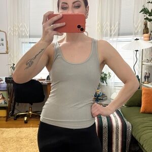 James Perse sz 2 grey Ribbed Basic Tank Top